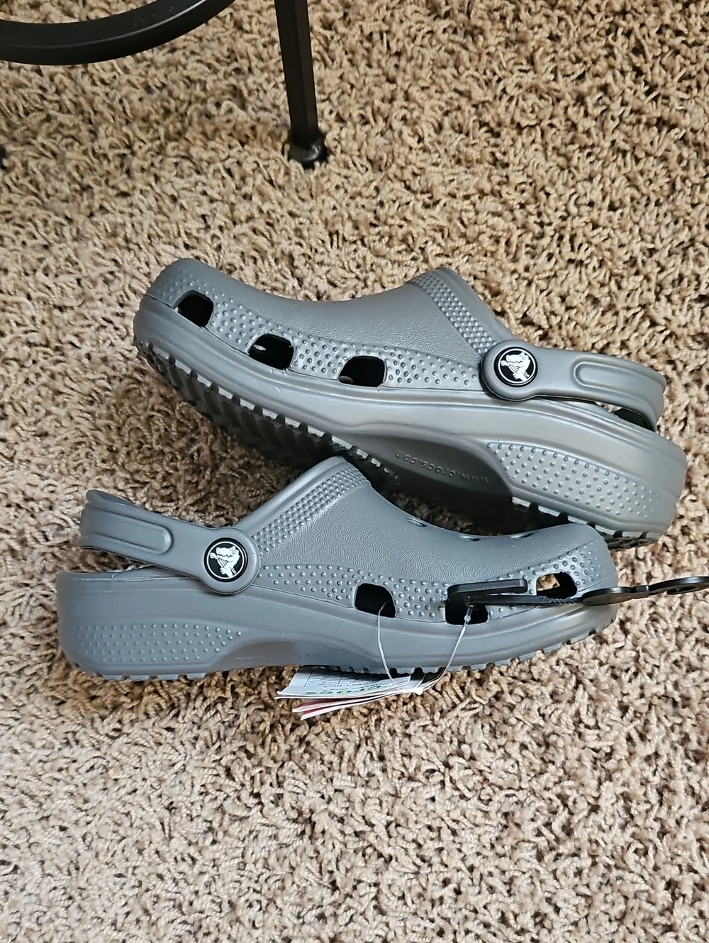 NWT Crocs Kids Classic Clog K Grey J2 Slip On Shoes Sandal
